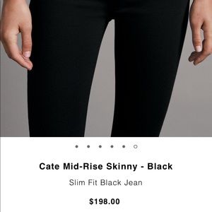 Rag & Bone Black Cate Mid Rose Skinny Jeans